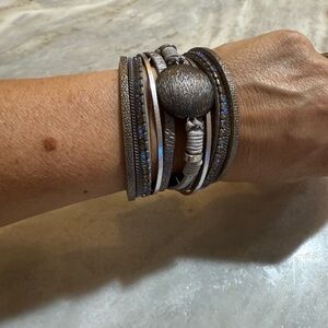 Elegant Silver and Gray Women's Bracelet